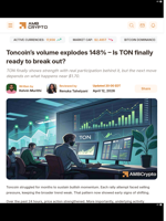Toncoin’s volume explodes 148% – Is TON finally ready to break out? - AMBCrypto