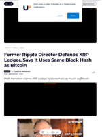 Former Ripple Director Defends XRP Ledger, Says It Uses Same Block Hash as Bitcoin - U.Today