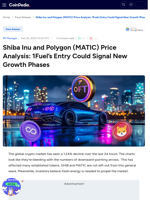 Shiba Inu and Polygon (MATIC) Price Analysis: 1Fuel’s Entry Could Signal New Growth Phases