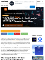 This Presale Could Define Q4 2025: IPO Genie Goes Live! | Live Bitcoin News