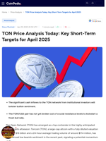 TON Price Analysis Today: Key Short-Term Targets for April 2025