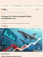 Kaspa surges 20% as whales stage a strong comeback