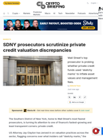 SDNY prosecutors scrutinize private credit valuation discrepancies