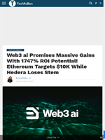 ETH Eyes $10K, Hedera Loses Stem, & Web3 ai to Show 1747% Gains