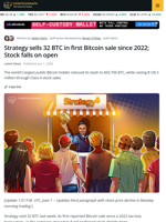 Strategy Trims Bitcoin Holdings With $2.5 Million Sale