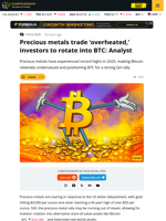 Investors May Rotate Into BTC From Gold and Silver During Q4: Analyst
