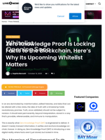 Zero Knowledge Proof Is Locking Facts to the Blockchain, Here’s Why Its Upcoming Whitelist Matters | Live Bitcoin News