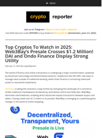 Web3Bay's $1.2M Presale: Transforming E-commerce with Blockchain; DAI & Ondo Updates