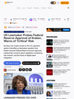 US Lawmaker Probes Federal Reserve Approval of Kraken, Warns of 'Critical' Risk – Featured Bitcoin News