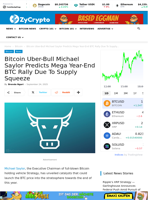 Bitcoin Uber-Bull Michael Saylor Predicts Mega Year-End BTC Rally Due To Supply Squeeze ⋆ ZyCrypto