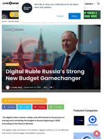 Digital Ruble Russia's Strong New Budget Gamechanger | Live Bitcoin News