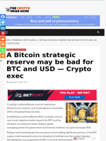 A Bitcoin strategic reserve may be bad for BTC and USD — Crypto exec - The Crypto News Wire
