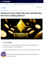 Ethereum’s Next Rally May Have Started: But No One Is Talking About It