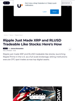 Ripple Just Made XRP and RLUSD Tradeable Like Stocks: Here's How - U.Today