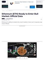 Ethereum (ETH) Ready to Enter Bull Market: Official Data - U.Today