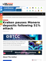Kraken pauses Monero deposits following 51% attack - The Crypto News Wire