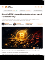 Bitcoin’s $75K rebound is a double-edged sword – 3 reasons why! - AMBCrypto