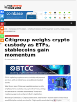 Citigroup weighs crypto custody as ETFs, stablecoins gain momentum - The Crypto News Wire