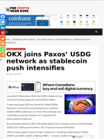OKX joins Paxos’ USDG network as stablecoin push intensifies - The Crypto News Wire