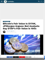 Bitcoin’s Fair Value Is $170K, JPMorgan Argues: But Analysts Say $TAP's Fair Value is 100x - TechBullion