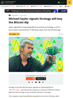 Saylor Hints at Impending Bitcoin buy From Strategy