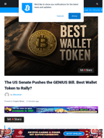 Senate Revives GENIUS Bill in Unexpected Move. Altcoins Like Best Wallet Token to Follow?