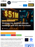 Strategy Inc. Bolsters Bitcoin Holdings with $51.4M Purchase | Live Bitcoin News