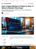 Live: Crypto Market Is Down on Nov. 3, What Is Behind This Drop? - Coinspeaker