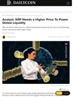 Analyst: XRP Needs a Higher Price To Power Global Liquidity - DailyCoin