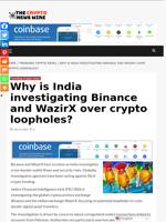 Why is India investigating Binance and WazirX over crypto loopholes? - The Crypto News Wire