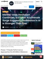 Market-wide Hesitation Continues, but Ozak AI’s Presale Surge Suggests Confidence in AI Is Stronger Than Ever | Live Bitcoin News