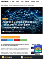 Australia Central Bank Backs Tokenization With $24B Efficiency Potential | Live Bitcoin News