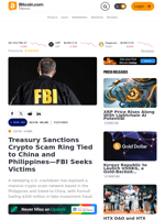 Treasury Sanctions Crypto Scam Ring Tied to China and Philippines—FBI Seeks Victims – Featured Bitcoin News