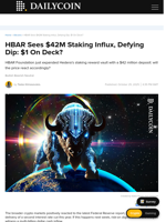 HBAR Sees $42M Staking Influx, Defying Dip: $1 On Deck? - DailyCoin