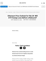 Ethereum Price Outlook for Feb 24: Will ETH Sweep Lows Before a Rebound?