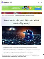 Institutional adoption of Bitcoin: what’s next for big money? - CoinJournal