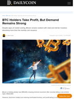 BTC Holders Take Profit, But Demand Remains Strong - DailyCoin
