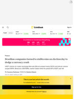 Brazilian companies turned to stablecoins on election day to dodge a currency crash