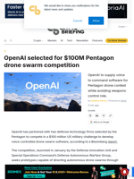 OpenAI selected for $100M Pentagon drone swarm competition