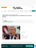 Judge blocks Trump's pipeline restart, complicates Iran oil sanction strategy