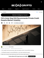 Citi's Andy Sieg Still Recommends Private Credit Despite Market Volatility