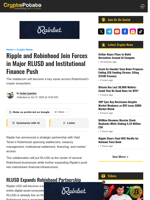 Ripple and Robinhood Join Forces in Major RLUSD and Institutional Finance Push