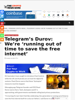 Telegram’s Durov: We’re ‘running out of time to save the free internet’ - The Crypto News Wire