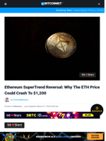 Ethereum SuperTrend Reversal: Why The ETH Price Could Crash To $1,200 | Bitcoinist.com