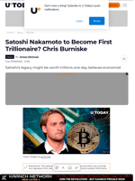Satoshi Nakamoto to Become First Trillionaire? Chris Burniske