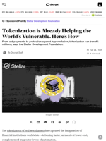 Tokenization is Already Helping the World's Vulnerable. Here's How - Decrypt