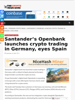 Santander’s Openbank launches crypto trading in Germany, eyes Spain - The Crypto News Wire