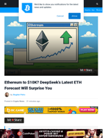 Ethereum to $10K? DeepSeek’s Latest ETH Forecast Will Surprise You