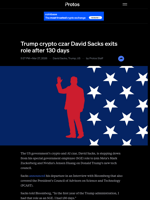 Trump crypto czar David Sacks exits role after 130 days