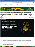 New Binance Research Weekly Commentary Highlights How AI Agents Take Center Stage - TheNewsCrypto